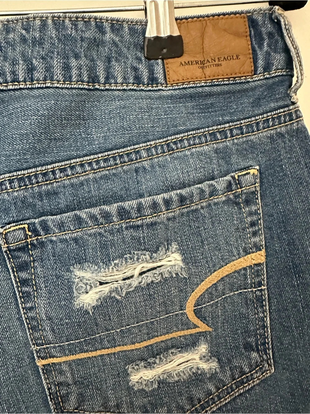 American Eagle Outfitters Distressed Denim Shorts - Blue - Picture 3 of 6